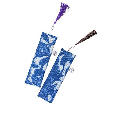 Handmade Block Printed Fabric Bookmarks with Tassel, Ethically Handmade in India