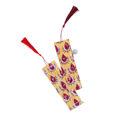 Handmade Block Printed Fabric Bookmarks with Tassel, Ethically Handmade in India