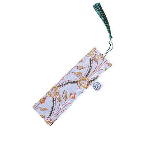 Handmade Block Printed Fabric Bookmarks with Tassel, Ethically Handmade in India