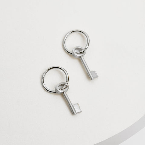Key to your Heart oorbellen zilver