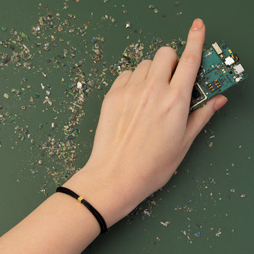 Solid as a Block armband goud  ~ zwart