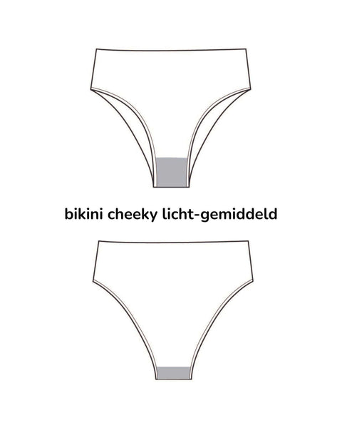 menstruatie zwemkleding in het model cheeky en de absorptie licht-gemiddeld