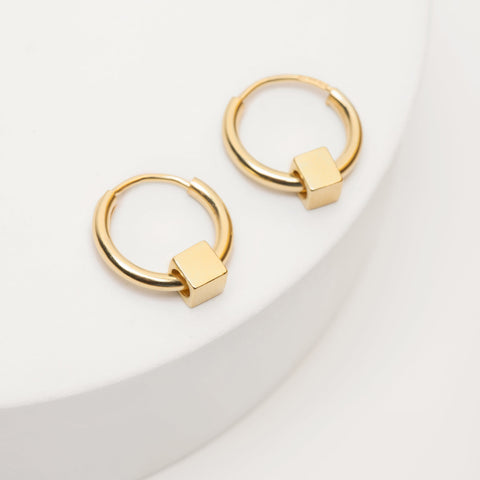 Solid as a Block oorbellen 14KT goud