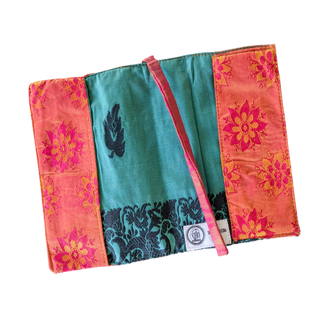 Handmade Recycled Sari Passport Covers, Upcycled Travel Wallets