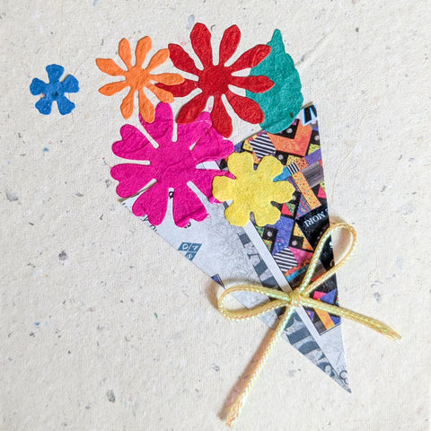 Handmade Recycled Paper Greeting Cards – Pack of 5