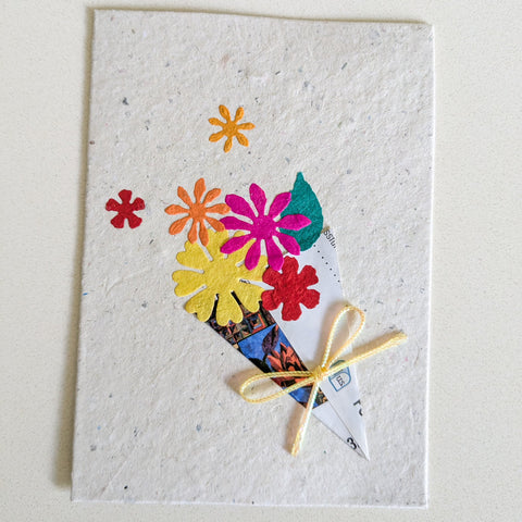 Handmade Recycled Paper Greeting Cards – Pack of 5