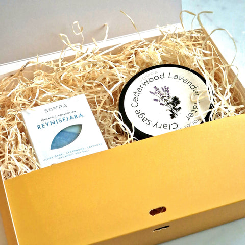 Gift Box- Reynisfjara soap &amp; Body lotion Clary sage, cedarwood