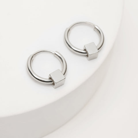 Solid as a Block oorbellen zilver