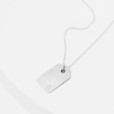 Etiquette ketting zilver