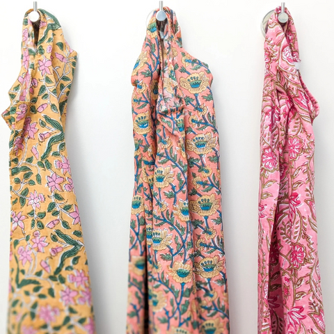 Beautiful block print cotton summer dresses for children