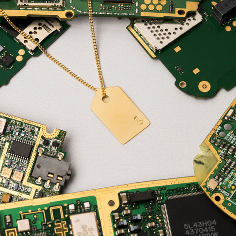 Etiquette ketting goud