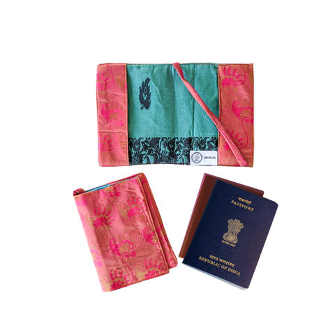 Handmade Recycled Sari Passport Covers, Upcycled Travel Wallets