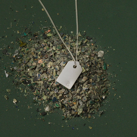 Etiquette ketting zilver