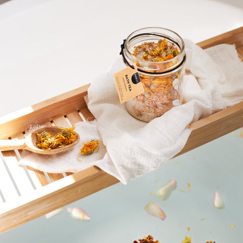 Badthee | Pot | Jasmijn & Marigold | Home Spa | Thuis Wellness