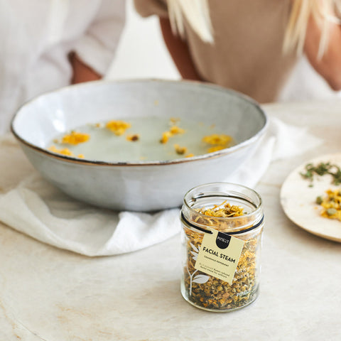 Facial Steam | pot | Chamomile Peppermint | Home Spa | Thuis Wellness | Doos met 8 stuks