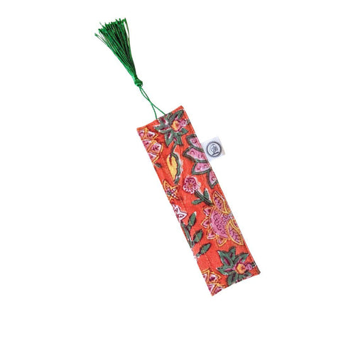 Handmade Block Printed Fabric Bookmarks with Tassel, Ethically Handmade in India
