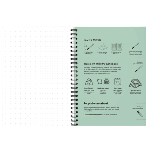 A5 erasable notebook Lovely Leaf inside back cover