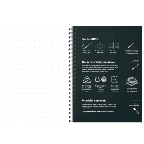 A5 erasable notebook Midnight Mountain inside back cover