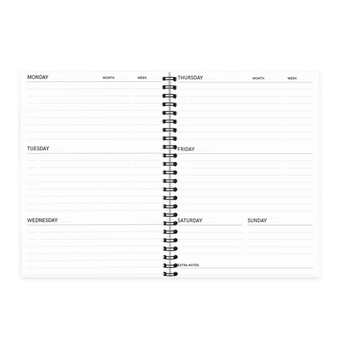 Business black A5 agenda week planner