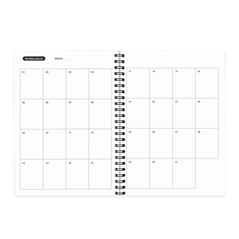 Business black A5 agenda month planner