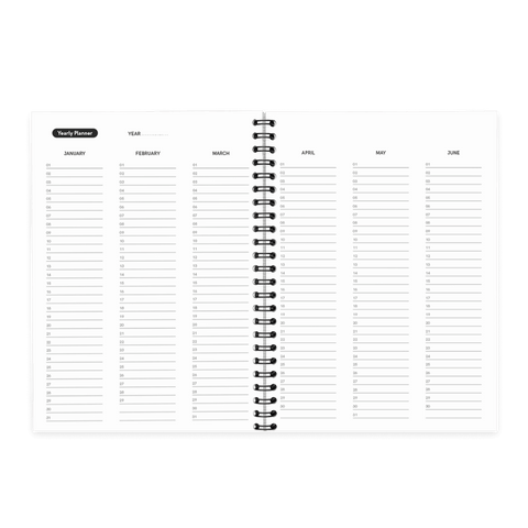 Business black A5 agenda year planner