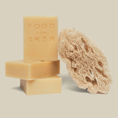 Multi-use loofah met abrikozenpit scrub voor diepe reiniging en peeling met body bars 