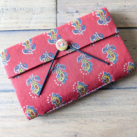 Eco Friendly Upcycled Fabric Journals with Elastic Flap Close, Fair Trade Stationery Ethically Handmade in India