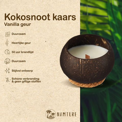 Kokosnoot Kaars - Vanilla - NAMTURE