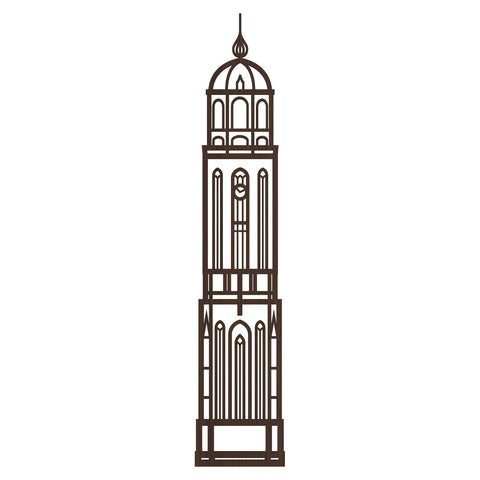 Stadstoren Lebuïnuskerk Deventer Nederlands zwart FSC 100%