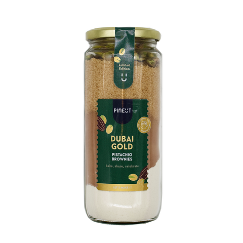 Brownies Dubai Gold | DIY Brownie Mix | Pure Chocolade, Pistache & Specerijen