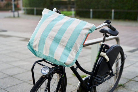 Duurzame Shopper Mint sfeerfoto fiets