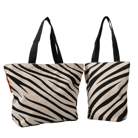 Duurzame combo Zebra shopper plus tote bag 