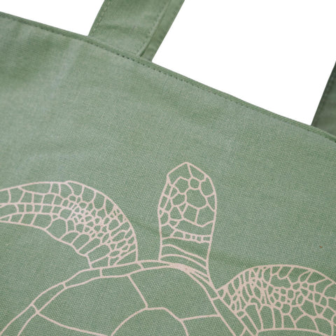 Duurzame shopper met rits Trendy Turtle biologisch katoen detailfoto materiaal