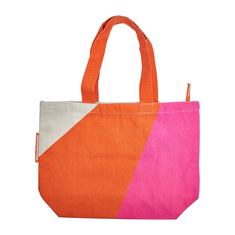 Duurzame strandtas NoMorePlastic Magenta Orange