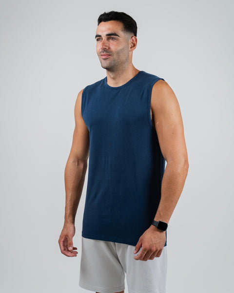 Sleeveless Tee Cool Blue