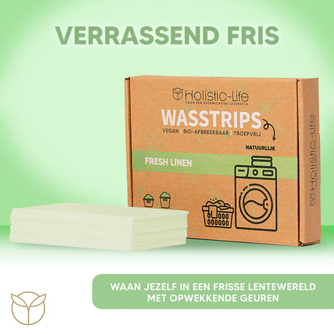 Milieuvriendelijke Wasstrips Fresh Linen - 50 wasbeurten