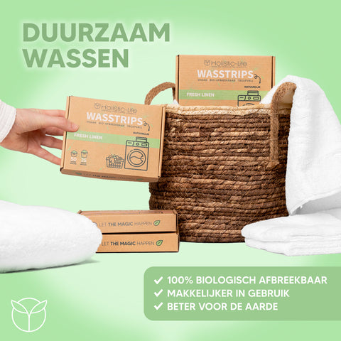 Milieuvriendelijke Wasstrips Fresh Linen - 50 wasbeurten