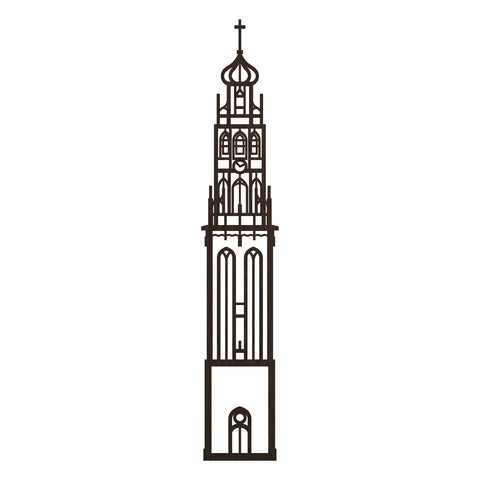 Stadstoren Bakenesserkerk Haarlem Nederlands zwart FSC 100%