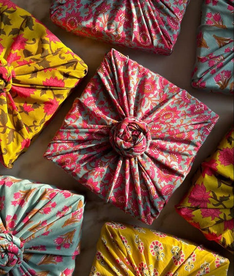 Reusable sari gift wrap (furoshiki) bundles (S, M, L, or XL)