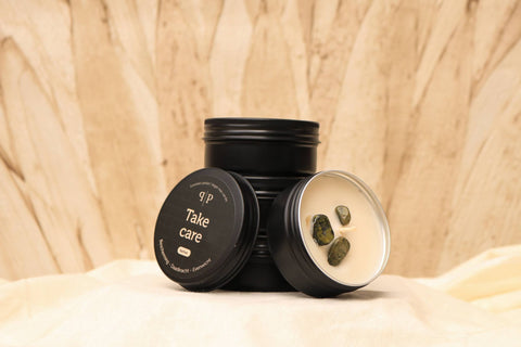 Handmade Tin Scented Candle Take care - 3 pieces