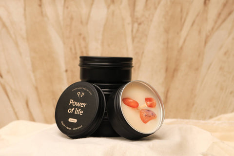 Handgemaakte Blikjes Geurkaars The power of life - 3 stuks