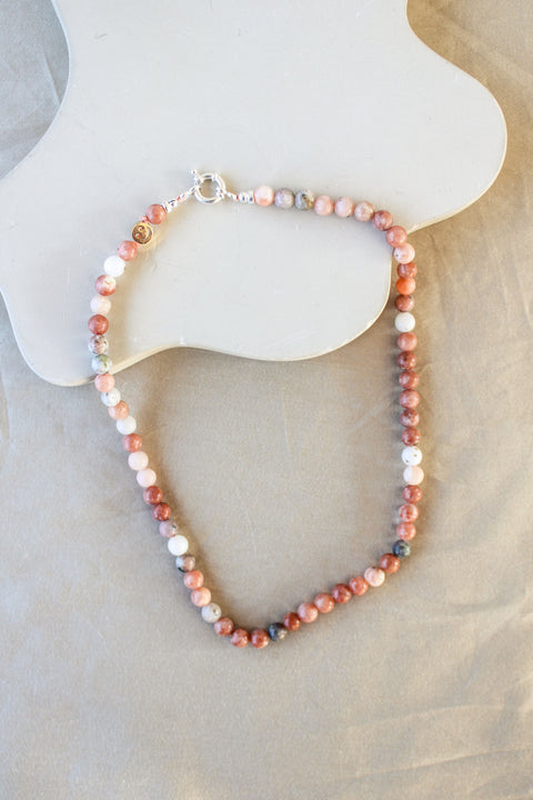 'Mabel' Roze Opaal Ketting