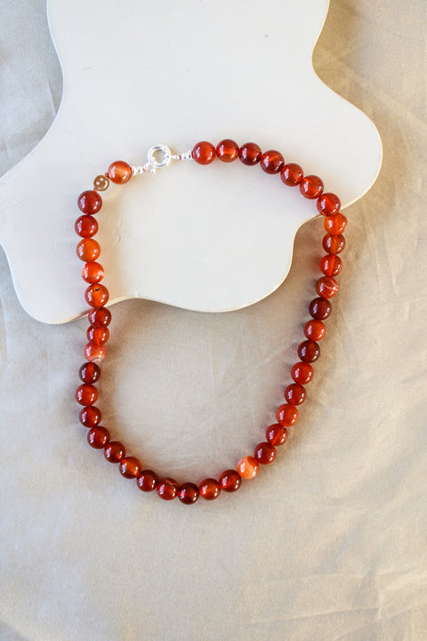 'Julie' Oranje Agaat Ketting