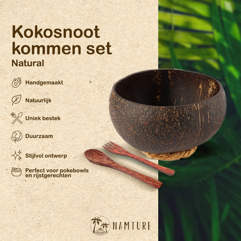 Kokosnoot Kom Set - Jumbo - Natural - NAMTURE