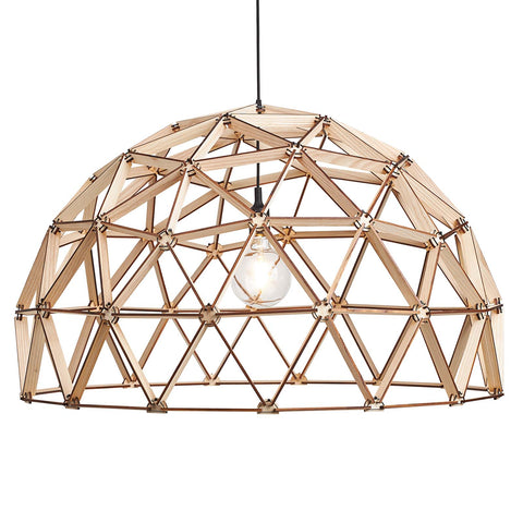 Koepellamp 100cm binthout houten hanglamp
