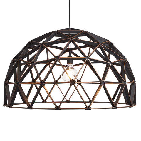 Koepellamp ø100cm zwarte hanglamp van hout FSC 100%