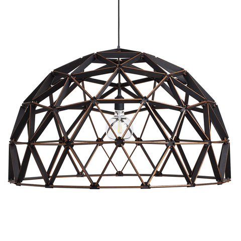Koepellamp ø100cm zwarte hanglamp van hout FSC 100%