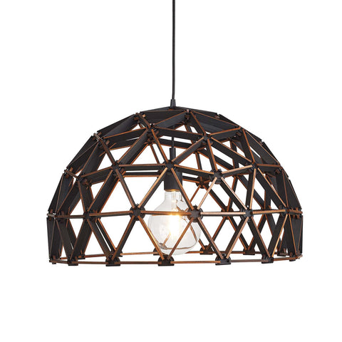 Koepellamp ø60cm hanglamp van hout zwart FSC 100%