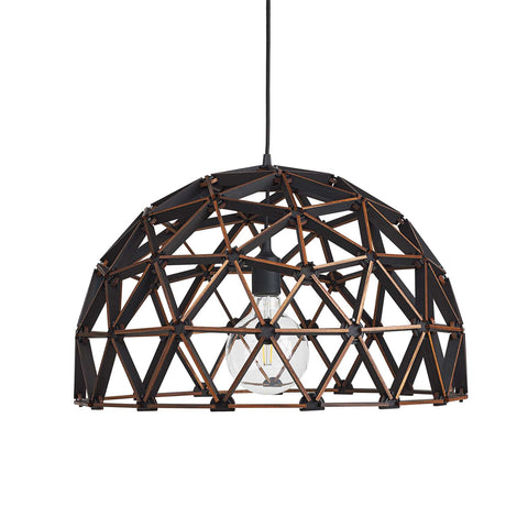 Koepellamp ø60cm hanglamp van hout zwart FSC 100%