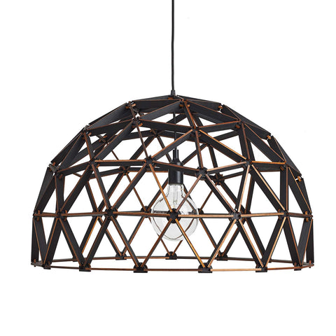 Koepellamp ø75cm hanglamp van hout zwart